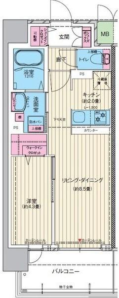 サザンネスト住ノ江駅前(1LDK/5階)の間取り写真