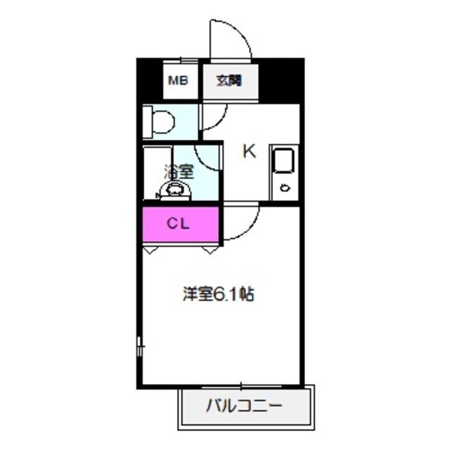 ラ セレナ(1K/3階)の間取り写真