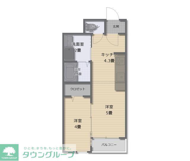 ルミナス長町8B(1LDK/1階)の間取り写真