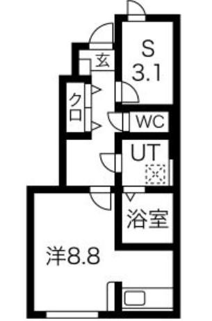 メゾンフェリシテ(1SK/1階)の間取り写真