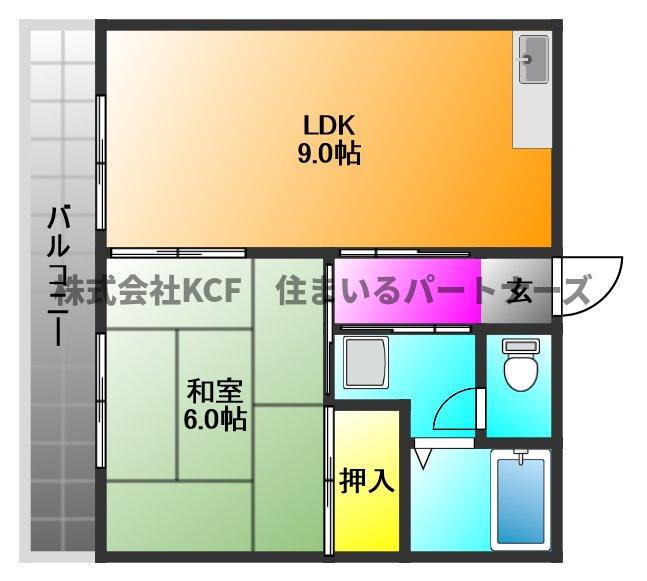シティコーポ青峰(1LDK/3階)の間取り写真