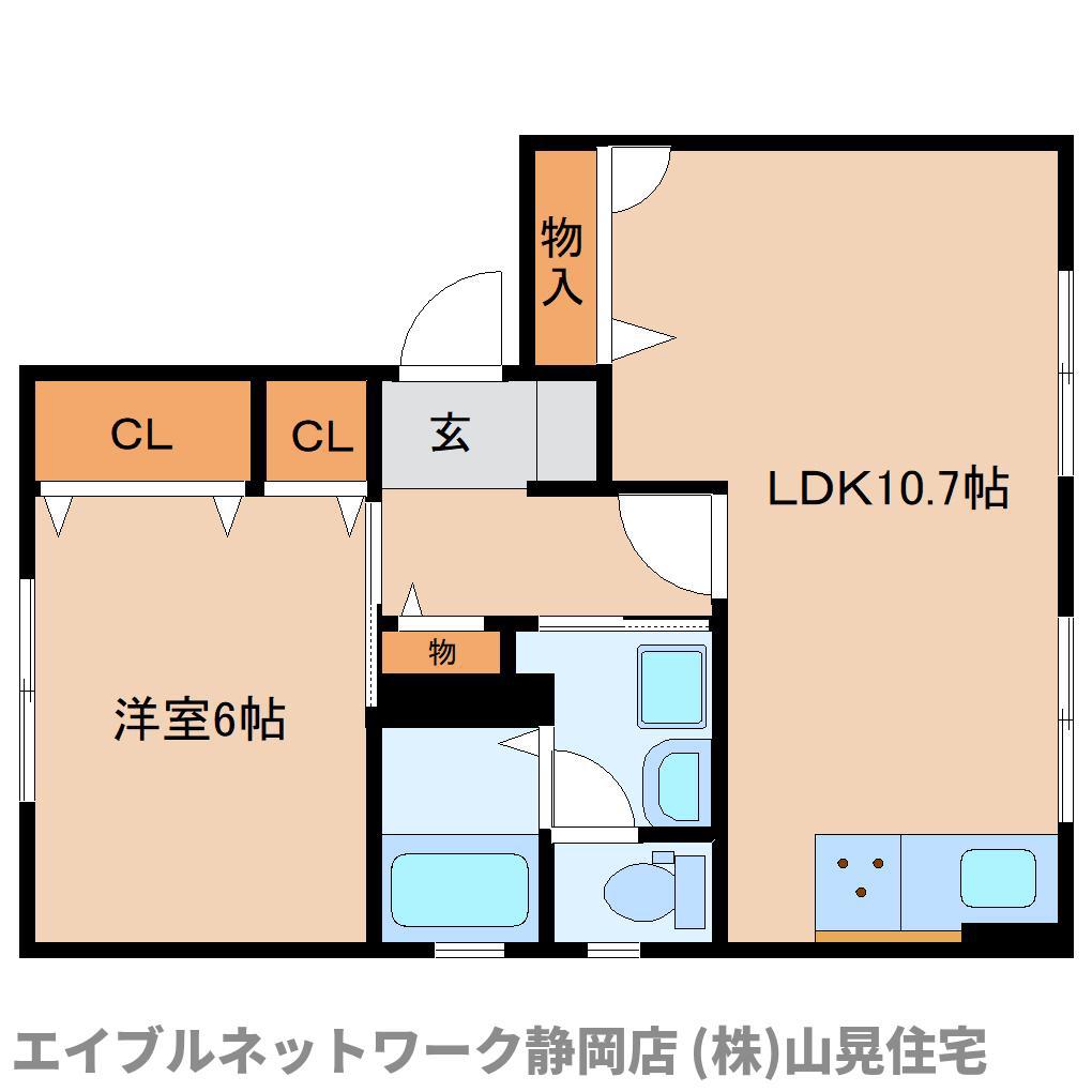 マテールIII(1LDK/2階)の間取り写真