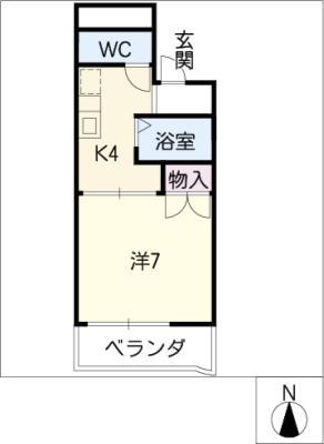 アビタシオン山手(1K/7階)の間取り写真
