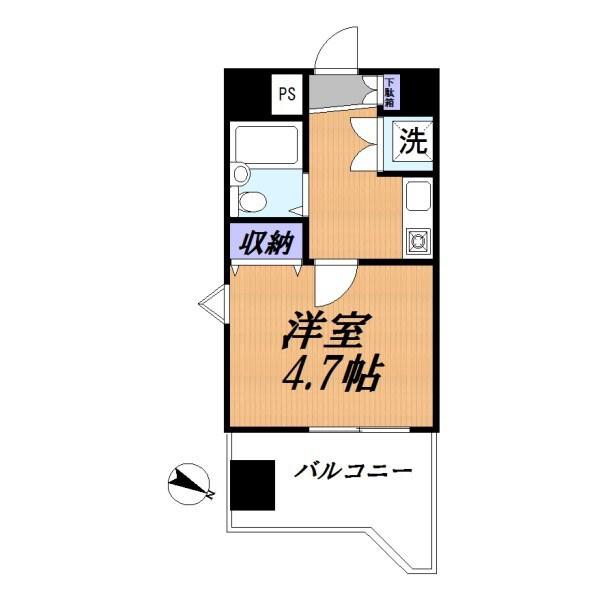 プラーズ相模大野(1K/10階)の間取り写真