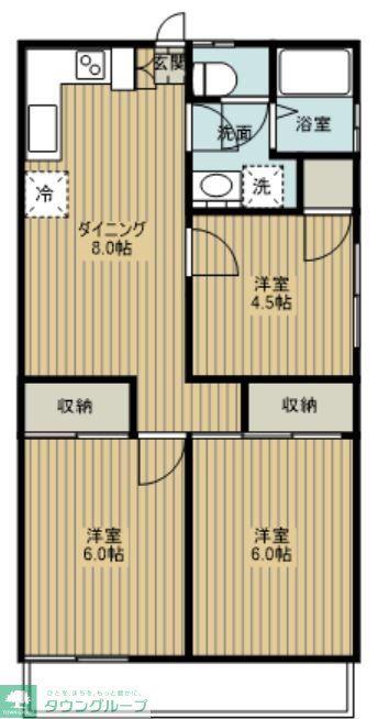 サンハイツ(3DK/2階)の間取り写真