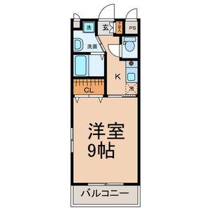 サンハイツ名取II(1K/1階)の間取り写真