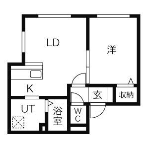 エルサコート澄川(1LDK/1階)の間取り写真