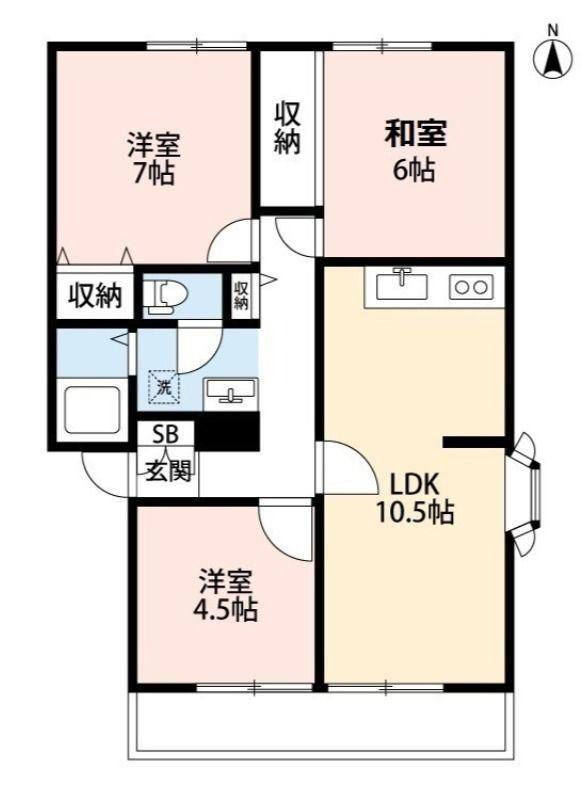 サンコート所沢C(3LDK/2階)の間取り写真