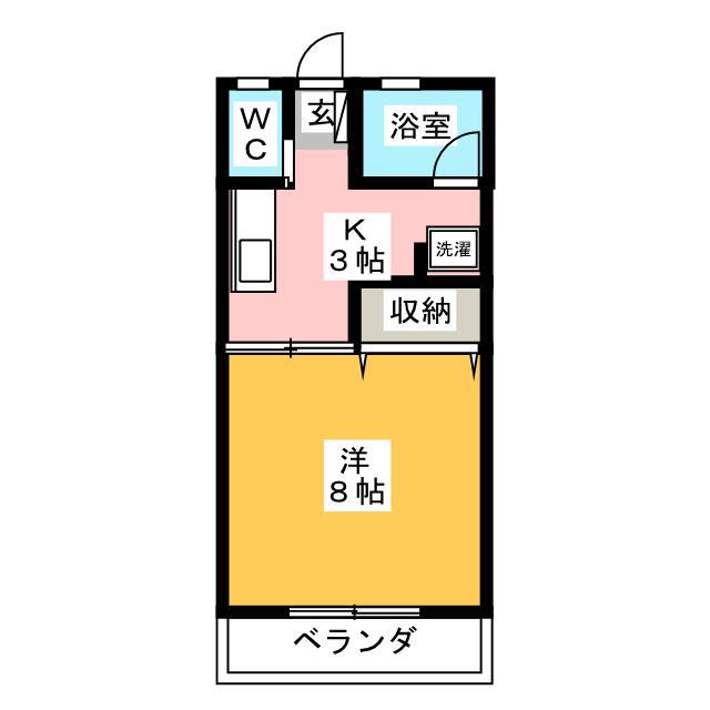 サンホーム(1K/1階)の間取り写真
