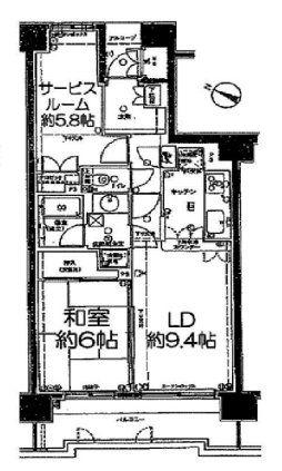 パークハイツ小豆沢(1SLDK/4階)の間取り写真