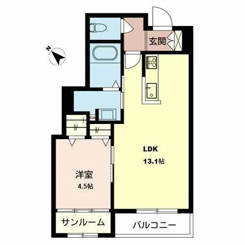 BENEVOLENCE三国ケ丘(1LDK/2階)の間取り写真
