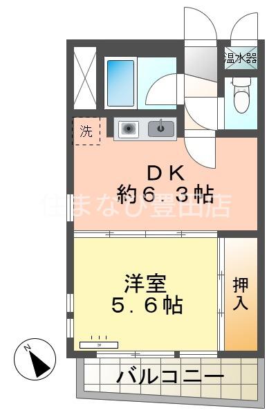 レスポアールグリーンヒル21(1DK/3階)の間取り写真