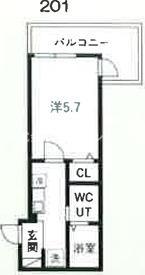 都営浅草線 西馬込駅 徒歩5分 3階建 築1年(1K/2階)の間取り写真