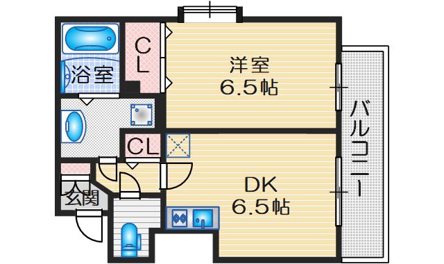 NEOFLATSTATUMI(1DK/1階)の間取り写真