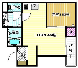 FSTYLE小山(1LDK/2階)の間取り写真