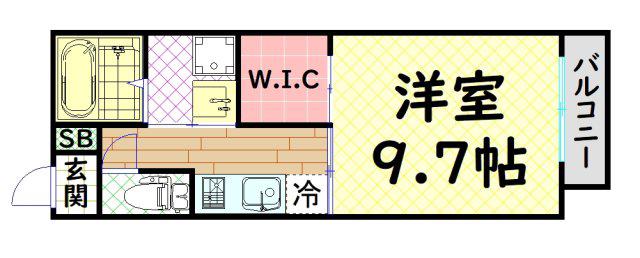 カーサコンフォール(1K/1階)の間取り写真