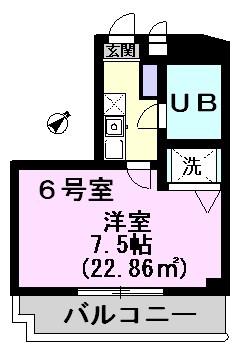 中央第10北松戸ビル(1K/8階)の間取り写真