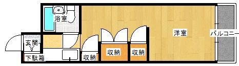 サンハイム湯河原(ワンルーム/3階)の間取り写真