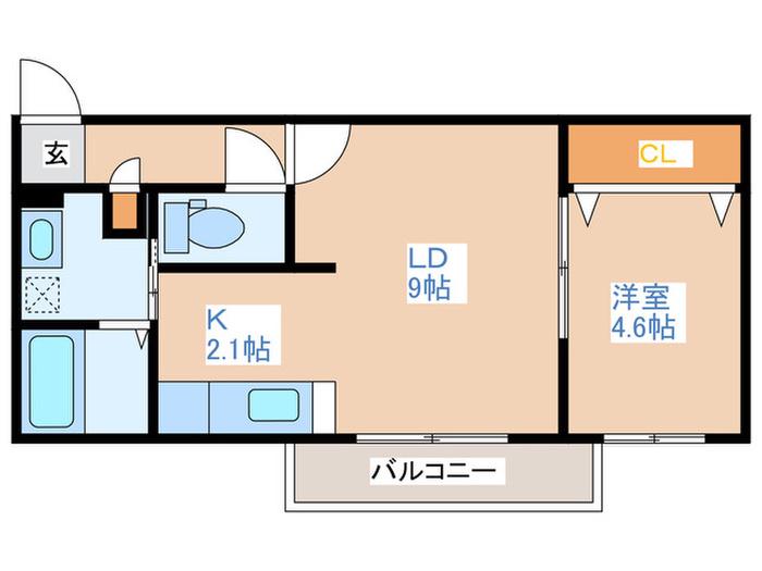SMILE小樽築港(1LDK/1階)の間取り写真