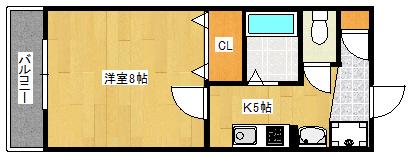 ユーミー南観音(1K/2階)の間取り写真