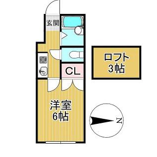レジデンス津福本町II(1K/1階)の間取り写真