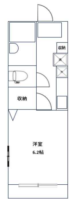 パレスサンミ(1K/2階)の間取り写真
