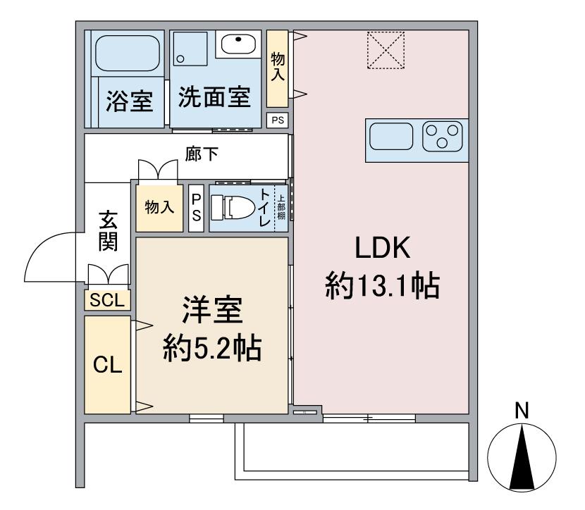 CEST MERVEILLEUX(1LDK/2階)の間取り写真