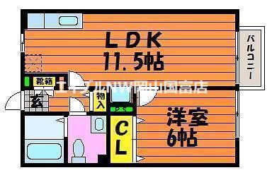 ヴィラコスモス(1LDK/1階)の間取り写真
