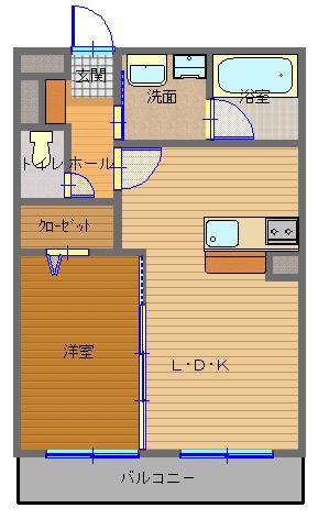 THE NEXT ONE(1LDK/1階)の間取り写真