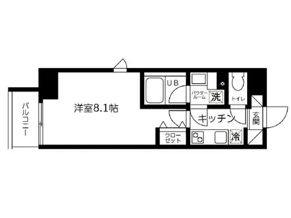 スカイコート蔵前II(1K/11階)の間取り写真