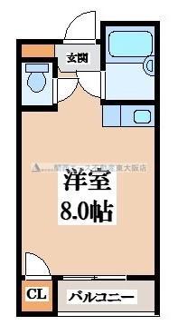バーブルパークマンション(ワンルーム/3階)の間取り写真