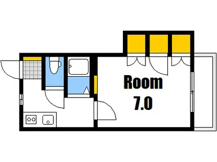 グリーンパーク大芝(1DK/3階)の間取り写真