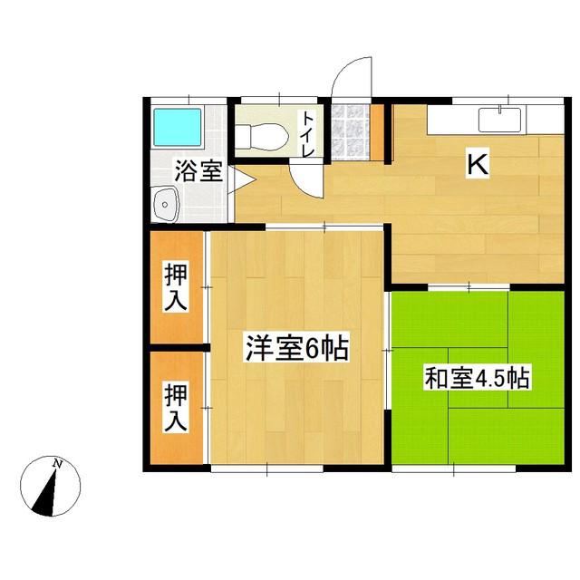 志げる荘(2DK/2階)の間取り写真