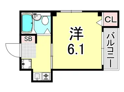 サンコート鷹取(1K/3階)の間取り写真