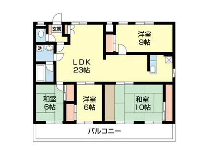 Nビル向陽館(4LDK/1階)の間取り写真