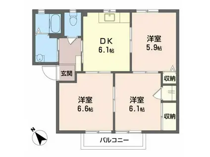 フレグランス石井(3DK/2階)の間取り写真