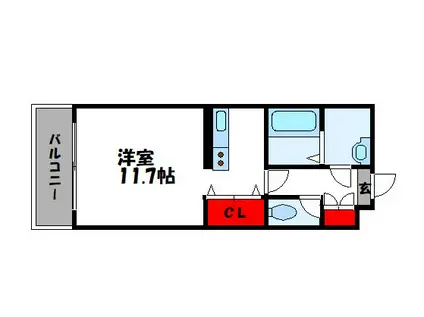 エスポアールOGAWAII(ワンルーム/2階)の間取り写真
