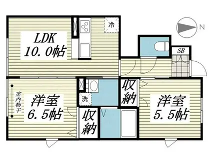 カーサクレールII(2LDK/1階)の間取り写真