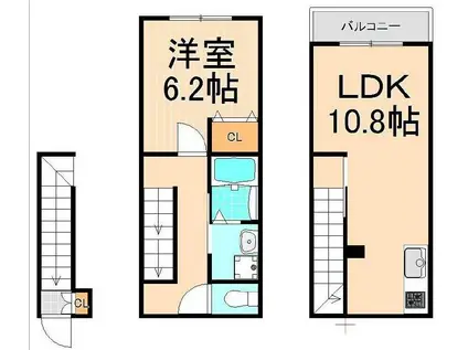 シティ・ソレイユ亀有(1LDK/3階)の間取り写真
