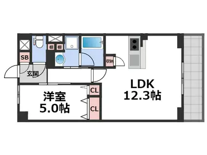 ESTAGEO関目高殿(1LDK/6階)の間取り写真