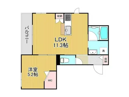 ディアコート南浦和(1LDK/1階)の間取り写真