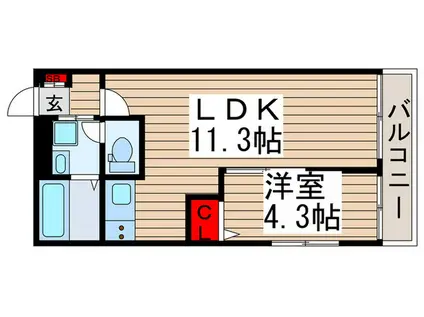 MHOUSEGRANDE(1LDK/1階)の間取り写真