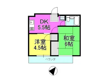 めぞんSAMU(2DK/3階)の間取り写真
