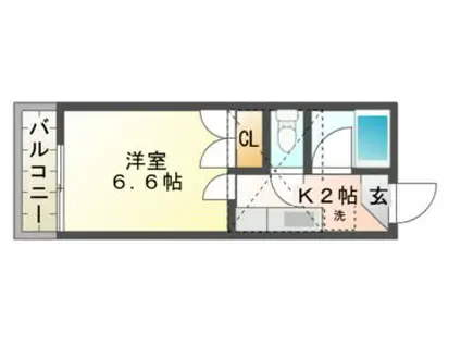 ボンジュール横浜(1K/3階)の間取り写真