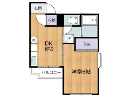 第2いづみマンション(1DK/2階)の間取り写真