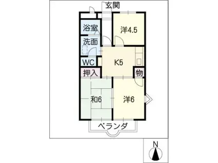 熊澤コーポ(3K/3階)の間取り写真