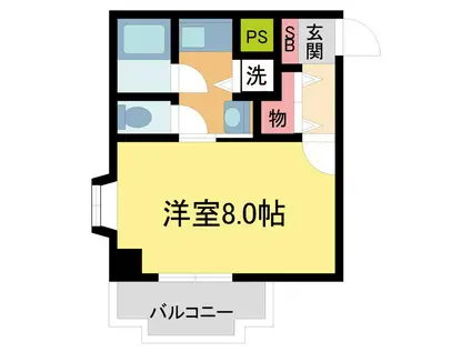 タケダビル95(1K/2階)の間取り写真