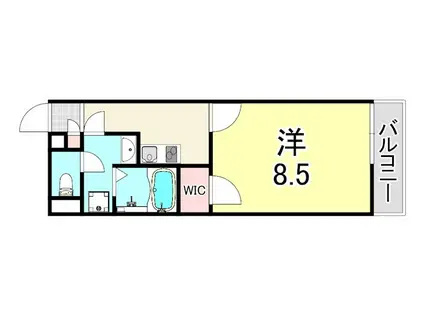クレイノシンフォニー 野村(1K/1階)の間取り写真