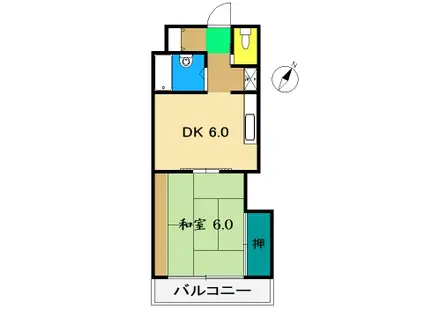 コーポ田中3号館(1DK/3階)の間取り写真