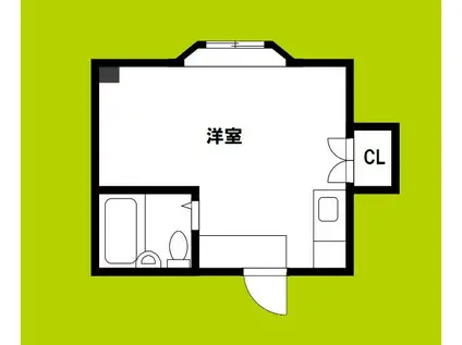 弁天コスモスハイツ(ワンルーム/4階)の間取り写真